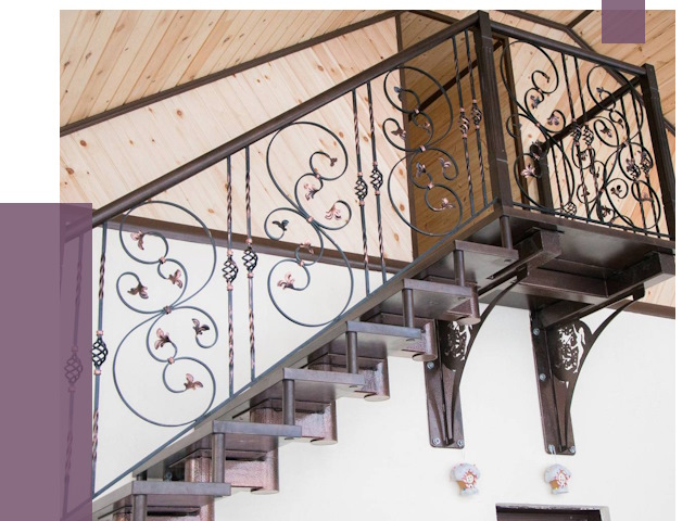 Кованые лестницы в Озёрске от 79108 руб. под ключ
