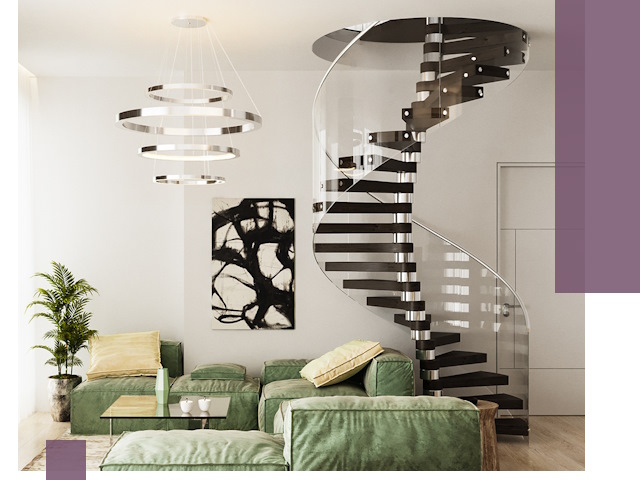 Лестницы для двухуровневой квартиры в Озёрске — изготовление и монтаж