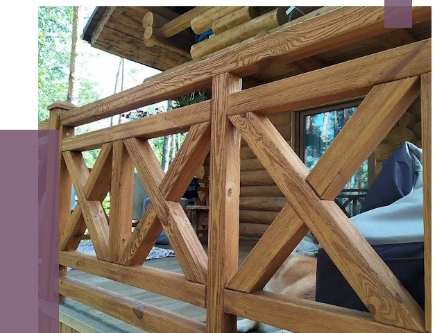 Деревянные перила под ключ в Озёрске от 7607 руб. 