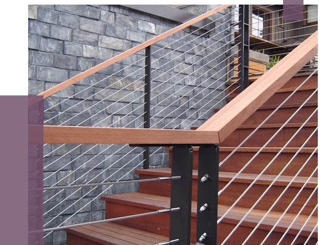 Тросовые перила под ключ в Озёрске от 7708 руб. 