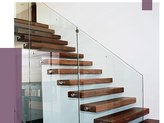 Стеклянные перила для лестницы в Озёрске от 14706 руб.