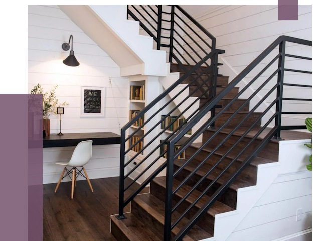 Перила для лестницы в доме в Озёрске от 7353 руб. — ПРОЛЁТ-Озр