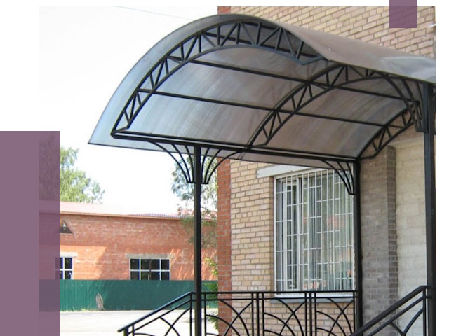 Металлические навесы и козырьки в Озёрске от 12678 руб.