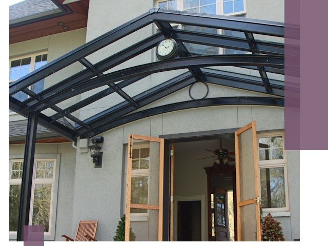 Изготовление и монтаж навесов и козырьков в Озёрске