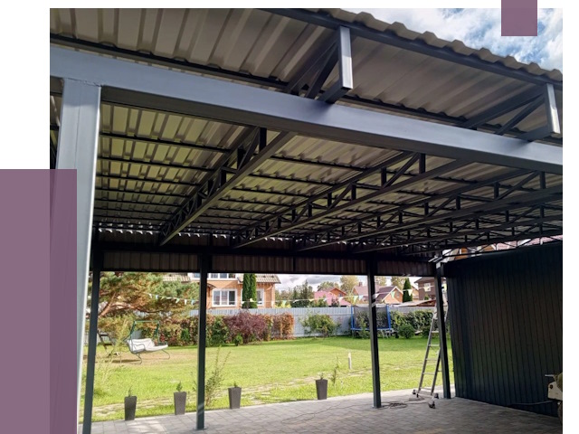 Монтаж навесов в Озёрске от 7302 руб. — установка навеса | ПРОЛЁТ-Озр