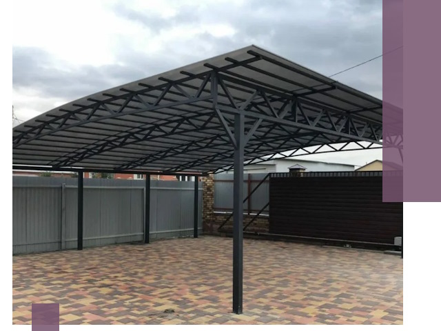 Недорогие навесы под ключ в Озёрске — изготовление и монтаж