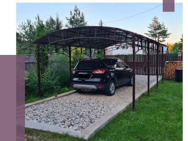 Навесы для автомобиля в Озёрске от 13032 руб.  | ПРОЛЁТ-Озр