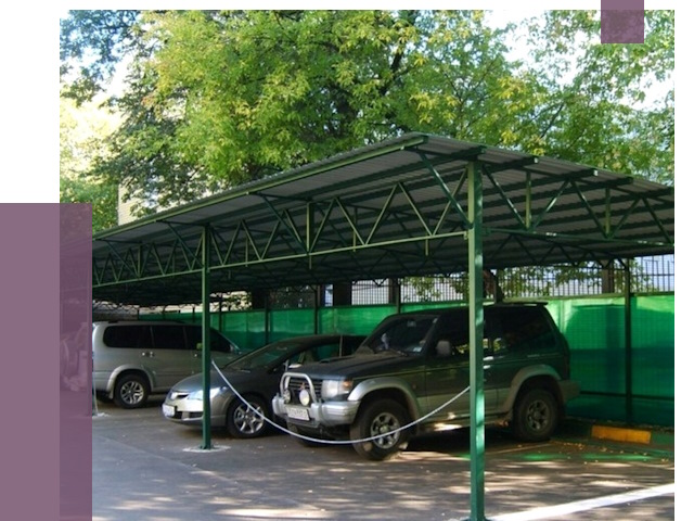 Навесы для парковки в Озёрске от 79615 руб. заказать | ПРОЛЁТ-Озр