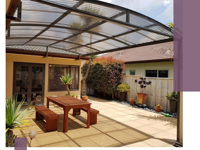 Навесы во двор под ключ в Озёрске — изготовление и монтаж