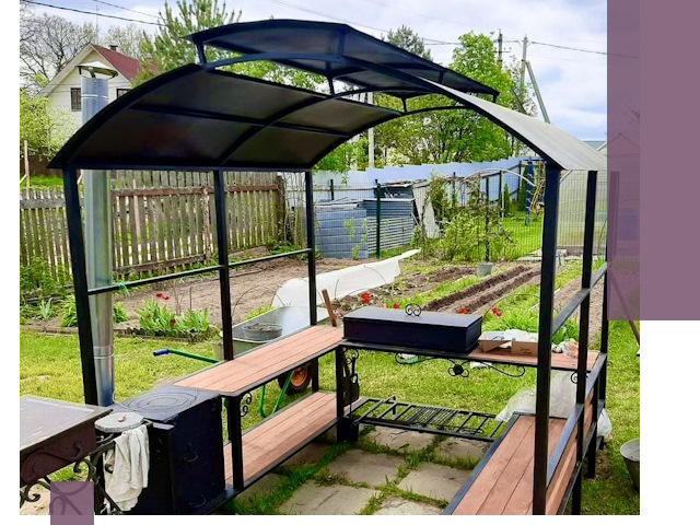 Навесы для барбекю в Озёрске: изготовление, монтаж и демонтаж