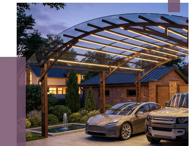 Металлические навесы в Озёрске от 12576 руб. под ключ — ПРОЛЁТ-Озр