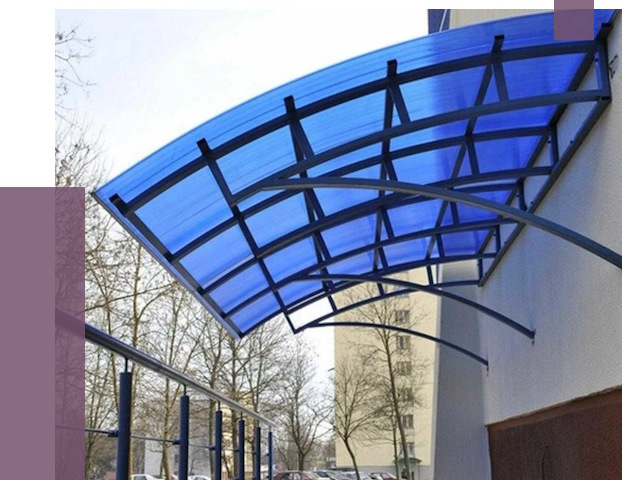 Козырьки из поликарбоната в Озёрске от 4260 руб. под ключ | ПРОЛЁТ-Озр