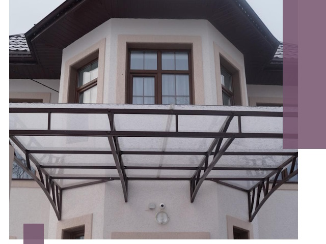 Козырьки из поликарбоната под ключ в Озёрске