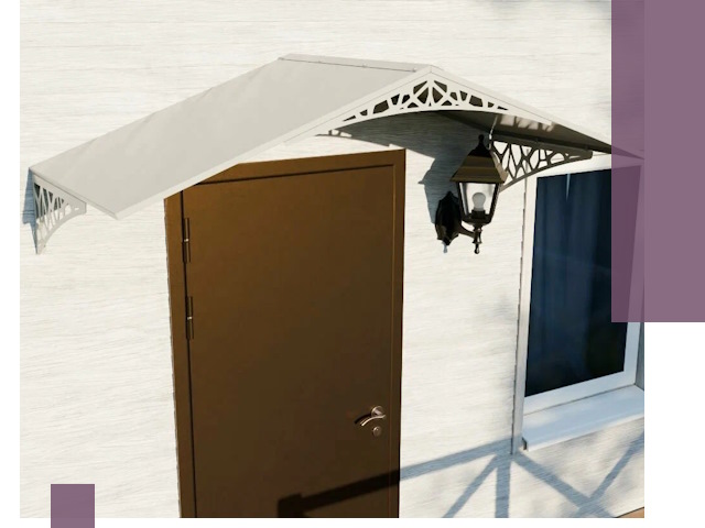 Металлические козырьки на входы и террасы в Озёрске