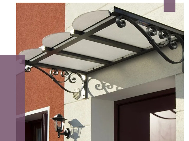 Односкатные козырьки в Озёрске от 8316 руб.  | ПРОЛЁТ-Озр