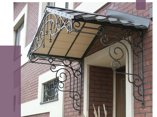 Двускатные козырьки в Озёрске под ключ от 12678 руб.