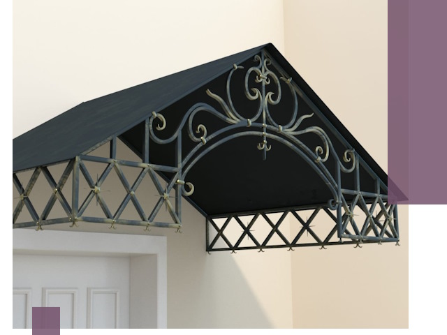 Двускатные металлические козырьки под ключ в Озёрске