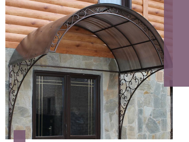 Арочные козырьки под ключ в Озёрске: изготовление и монтаж